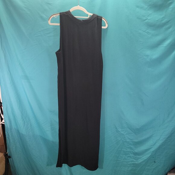 Rag & Bone/Jean Black Sleeveless Midi Dress Size M Cotton & Modal Blend Made In - Picture 8 of 11